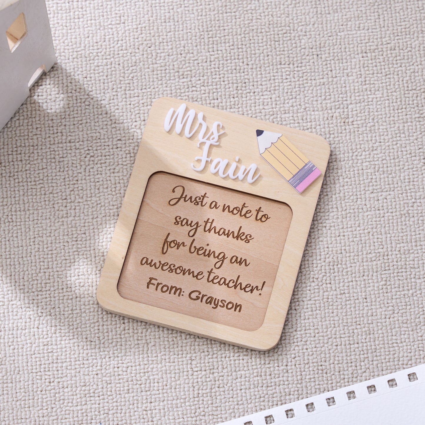 Personalized Teacher Sticky Note Holder for Teacher Gifts