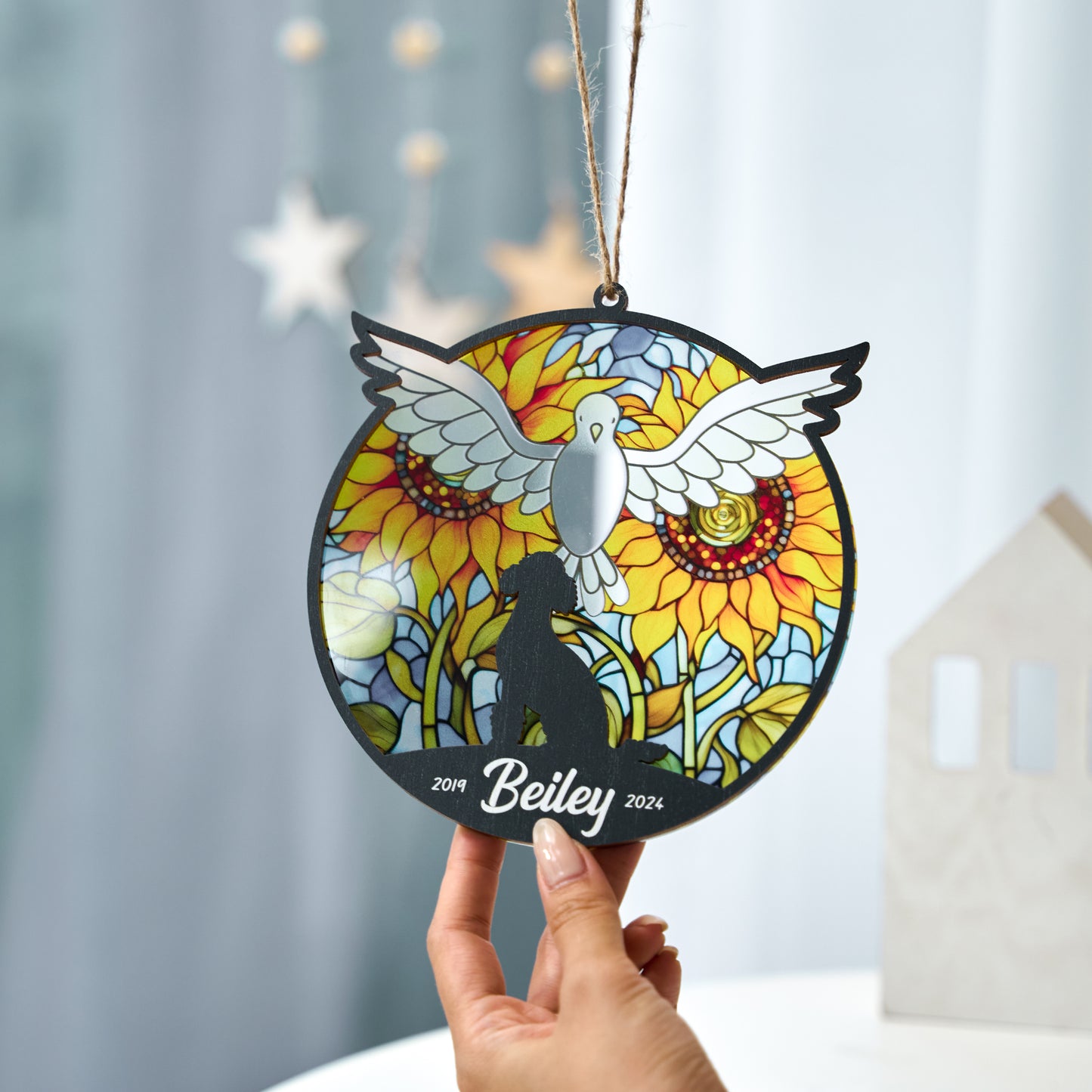 Custom Pet Memorial Suncatcher with Name and Date