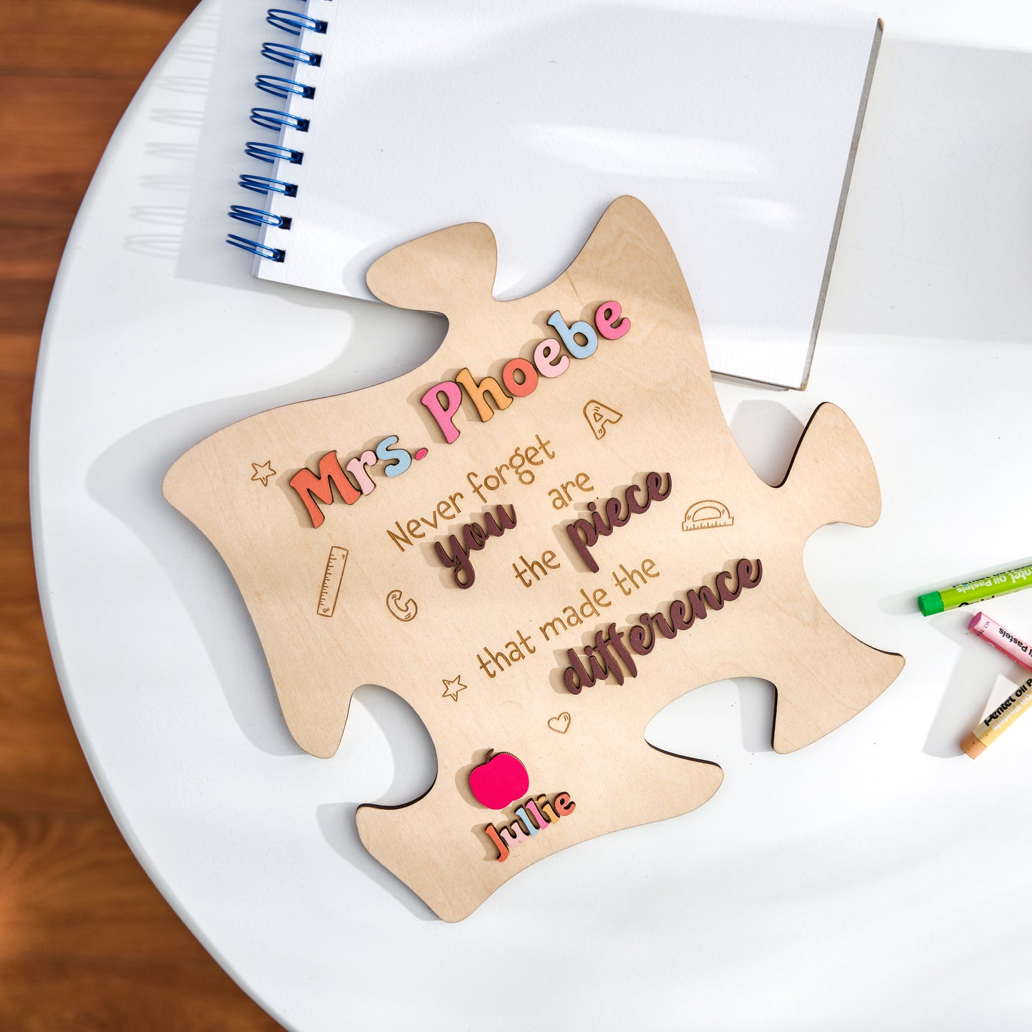 Personalized Teacher Puzzle Piece Keepsake for Teacher Gifts