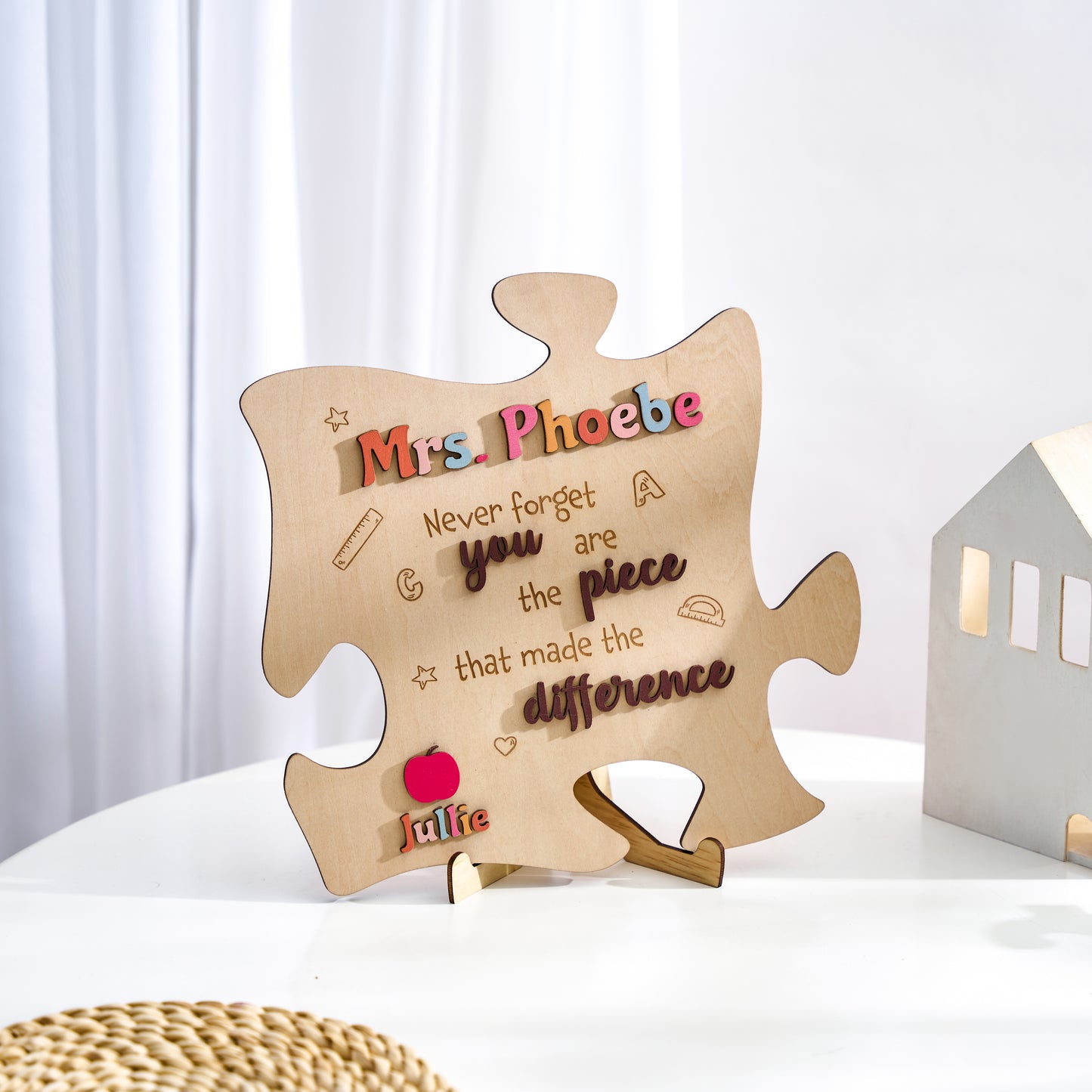 Personalized Teacher Puzzle Piece Keepsake for Teacher Gifts