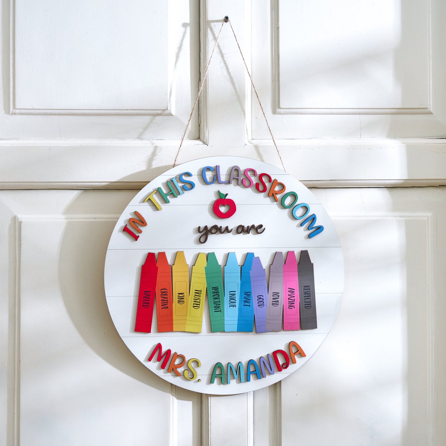 Personalize Classroom Crayon Welcome Sign