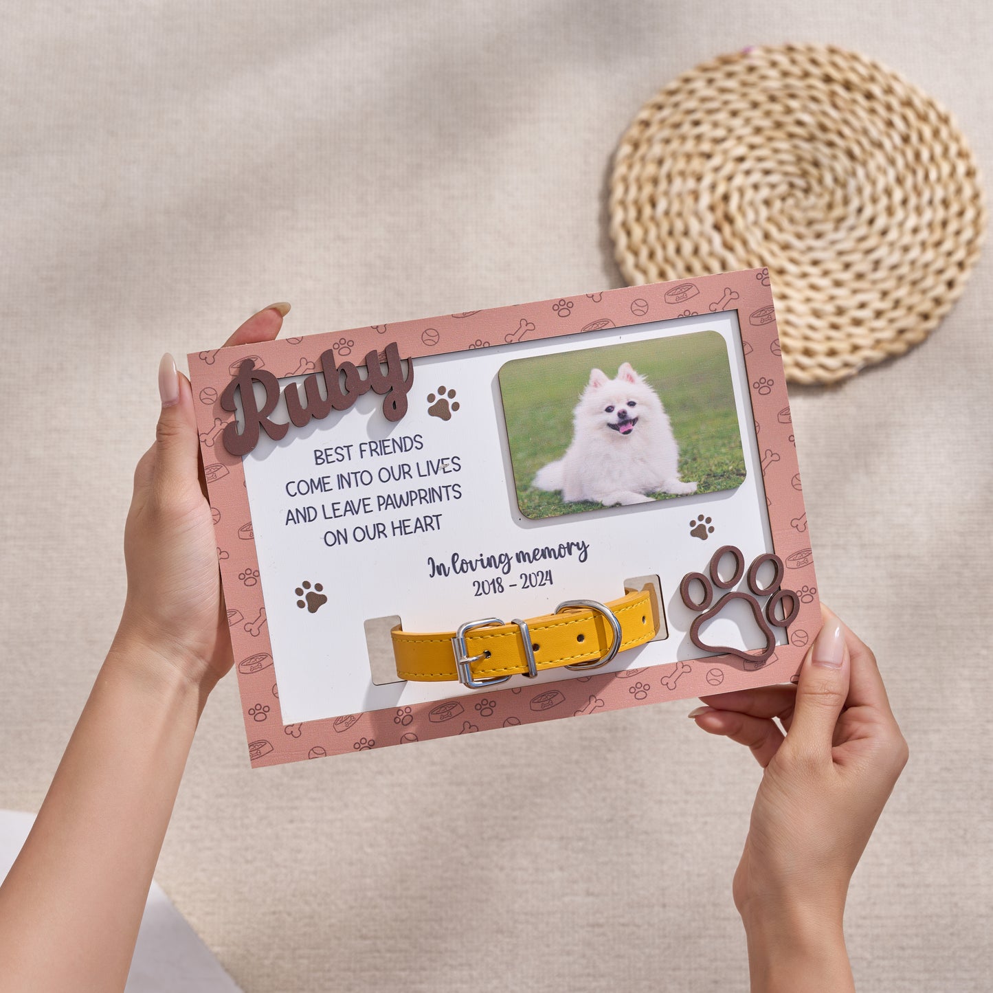 Personalized Pet Photo Collar Frame Sign