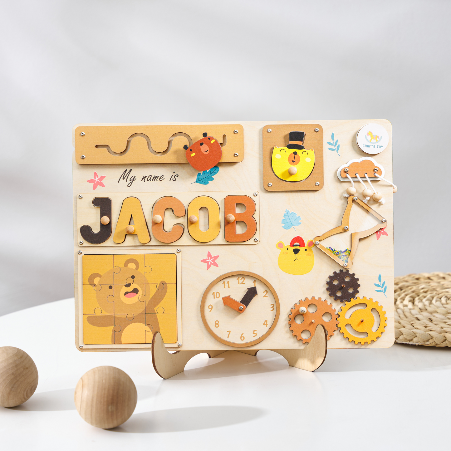 Custom Bear Baby Busy Board