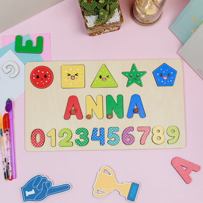 Personalized Baby Geometry Wooden Name Puzzle