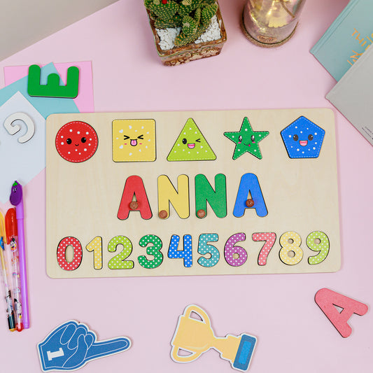 Personalized Baby Geometry Wooden Name Puzzle