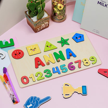 Personalized Baby Geometry Wooden Name Puzzle