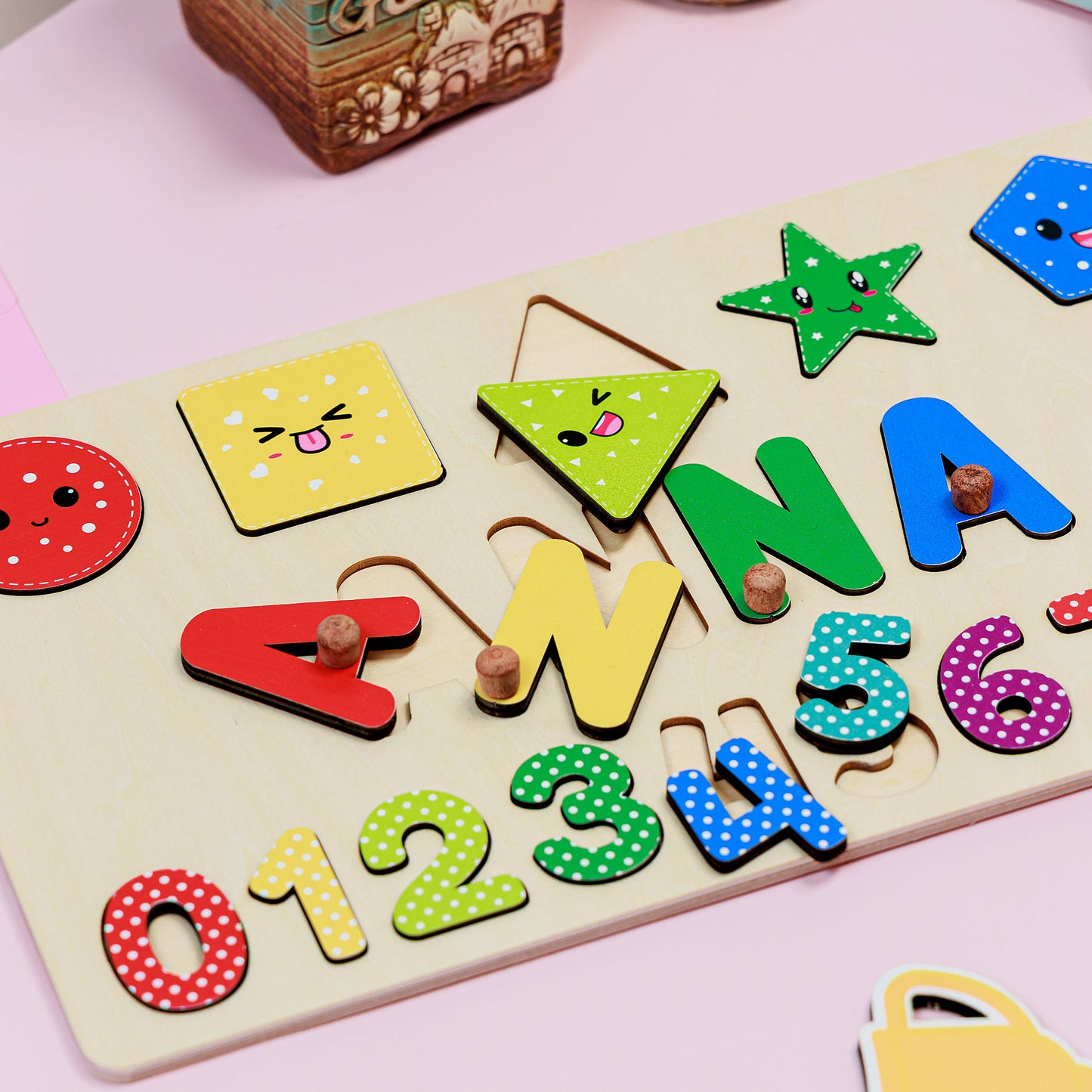 Personalized Baby Geometry Wooden Name Puzzle