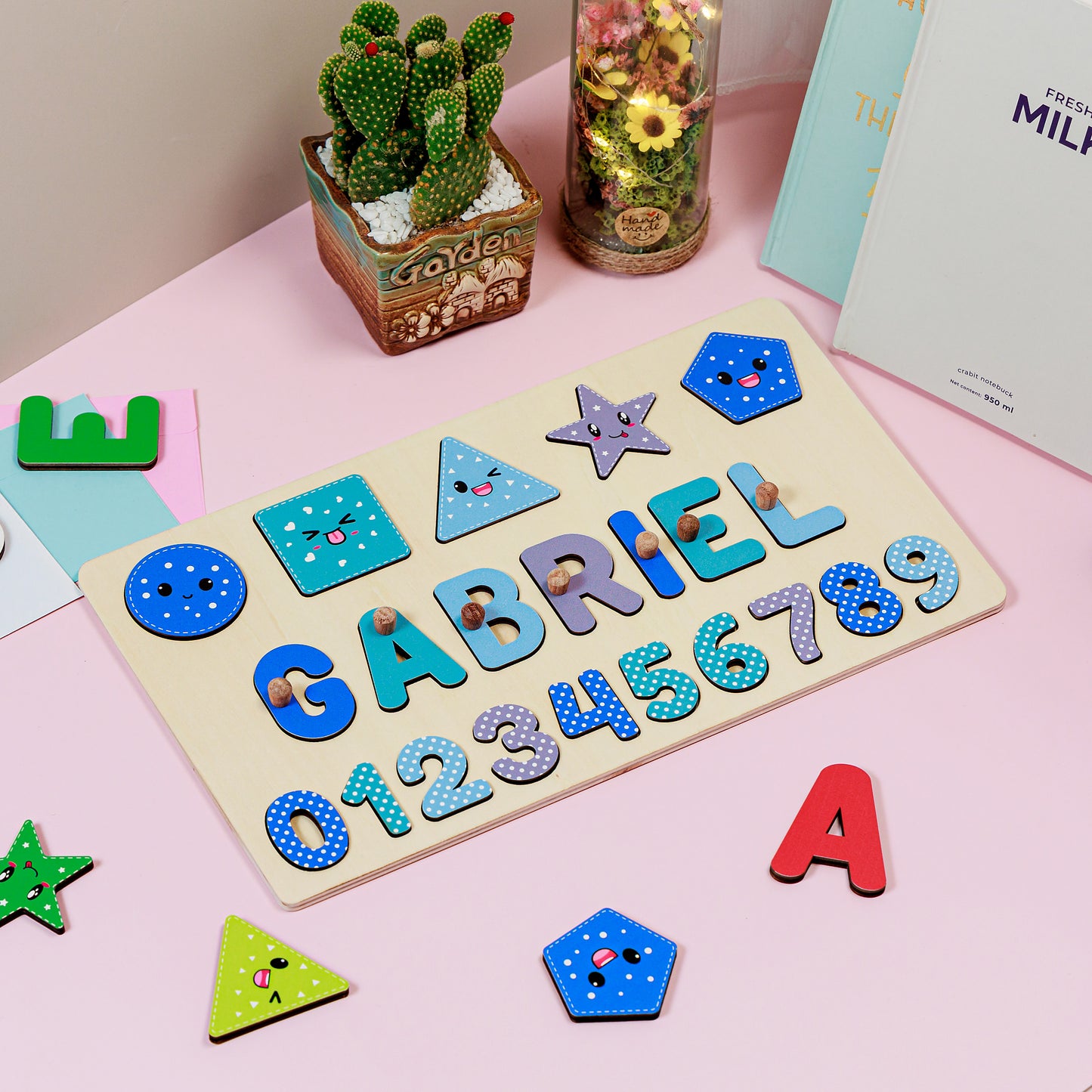 Personalized Baby Geometry Wooden Name Puzzle