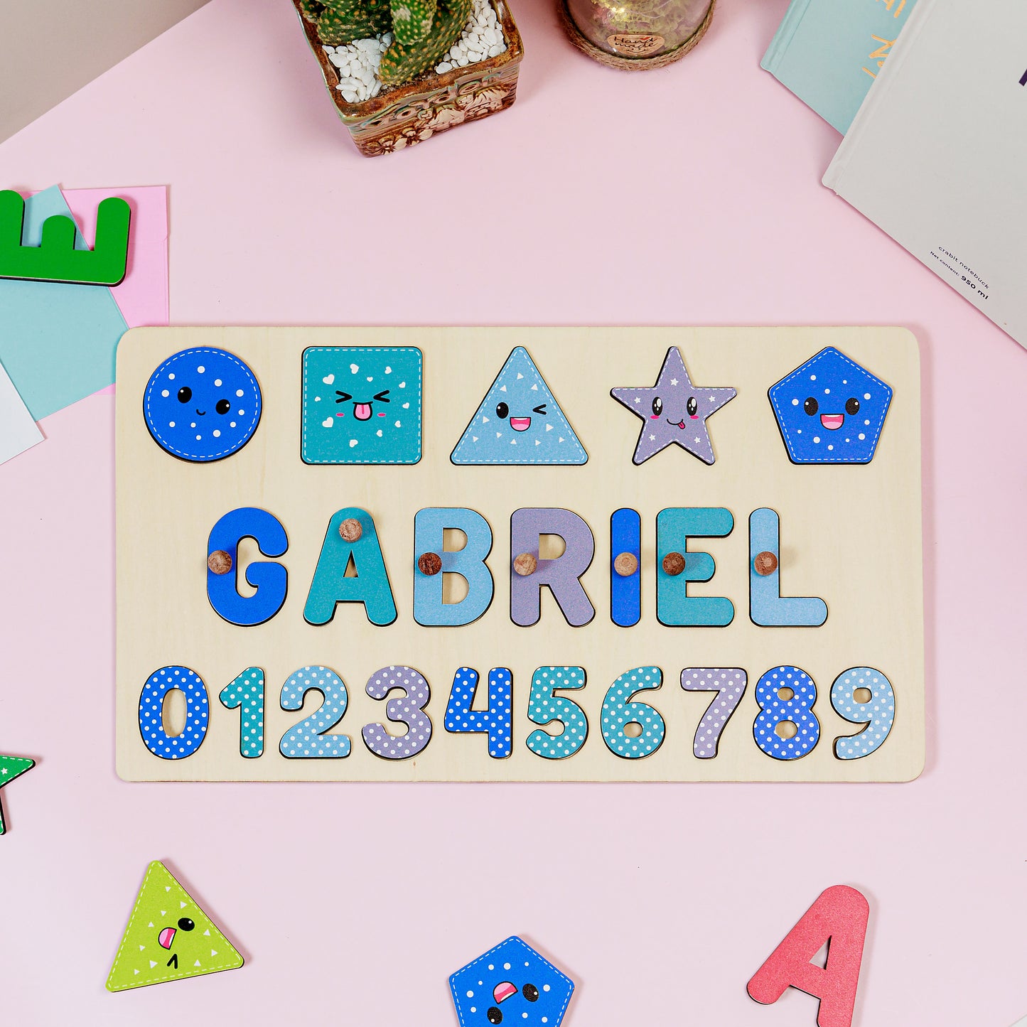 Personalized Baby Geometry Wooden Name Puzzle