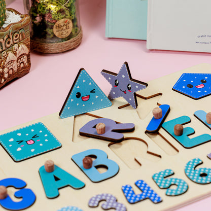 Personalized Baby Geometry Wooden Name Puzzle