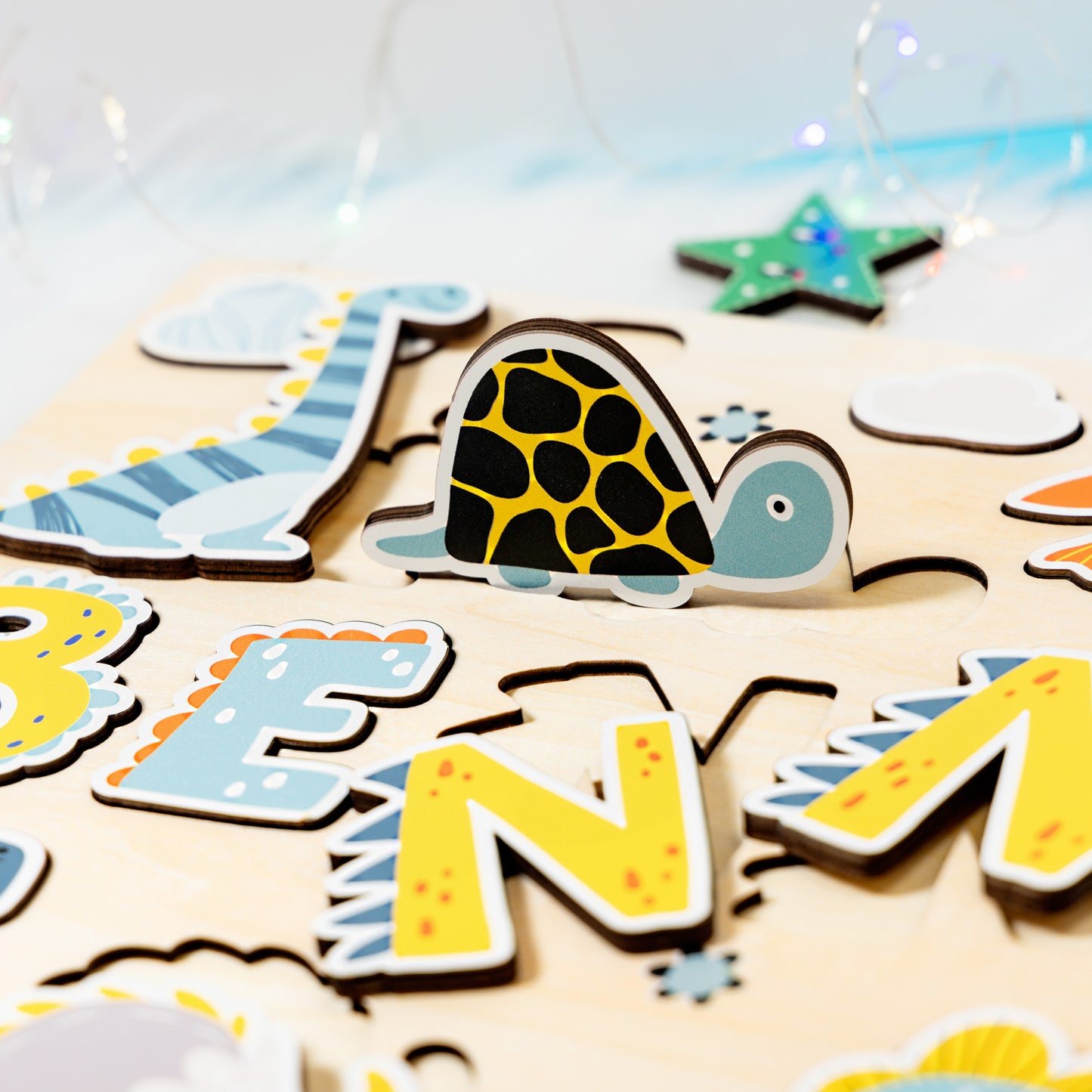 Personalized Baby Dinosaur's World Wooden Name Puzzle