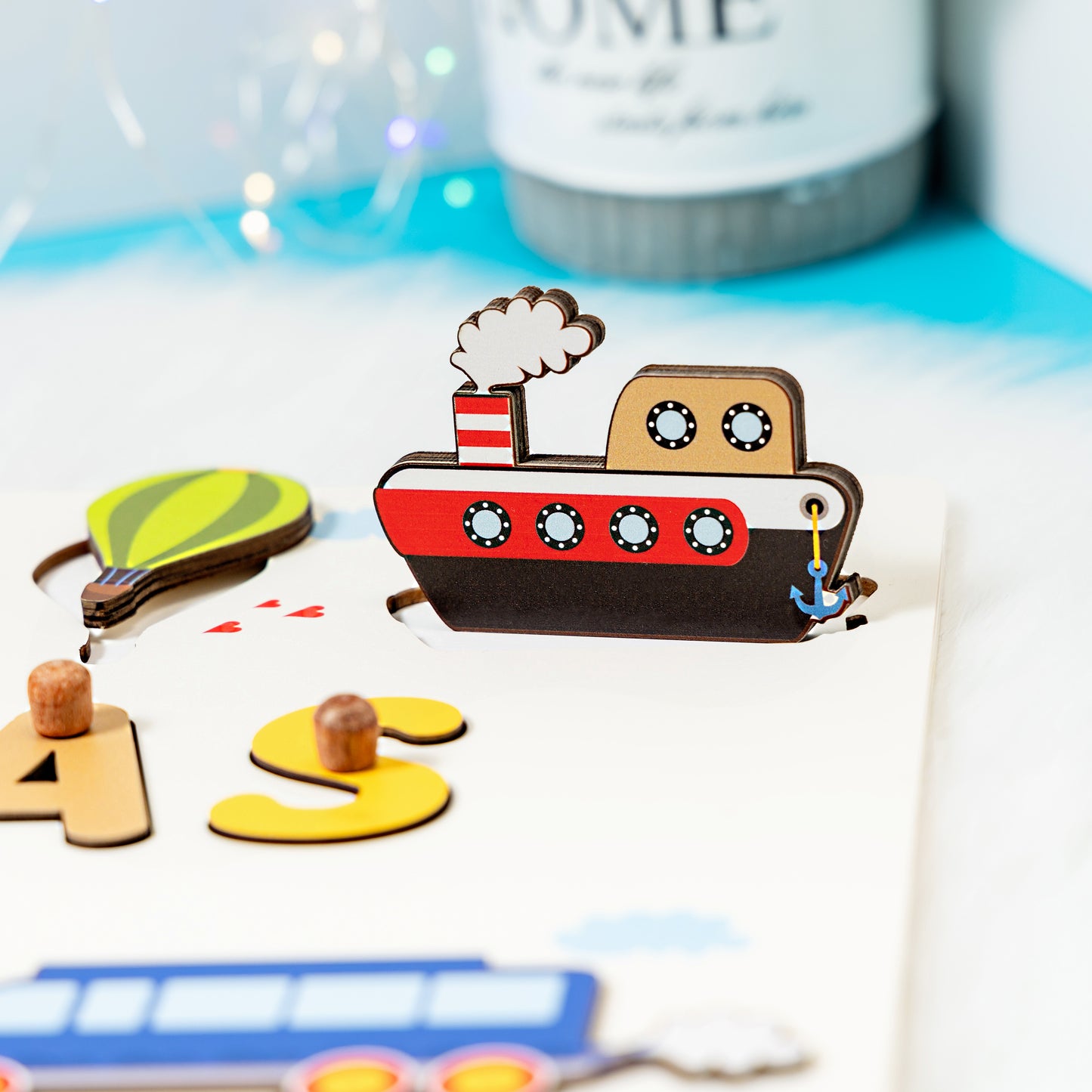 Personalized Babies Transportation Wooden Name Puzzle