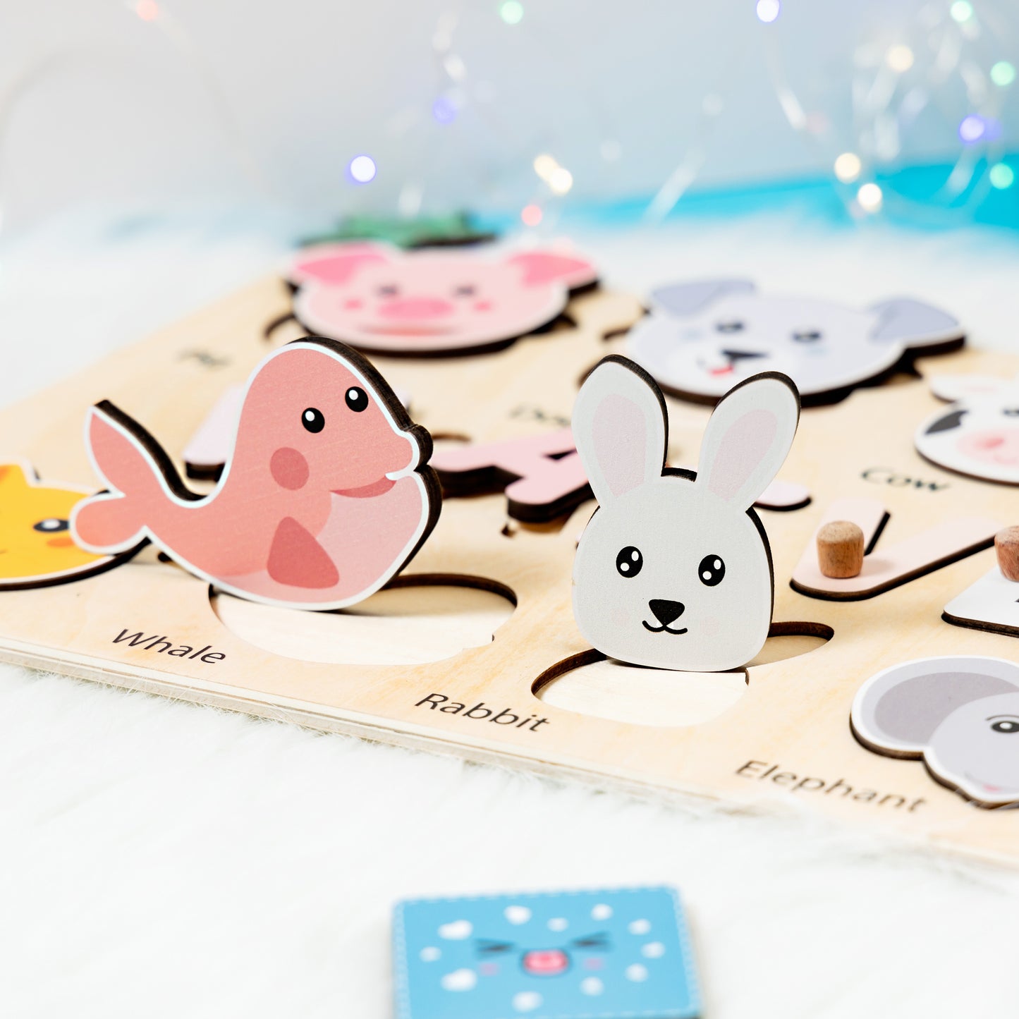 Personalized Baby Girl and Boy Animals Wooden Name Puzzle