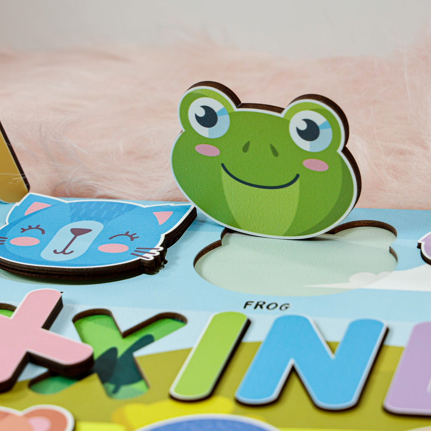 Personalized Baby Woodland Animal's World Wooden Name Puzzle