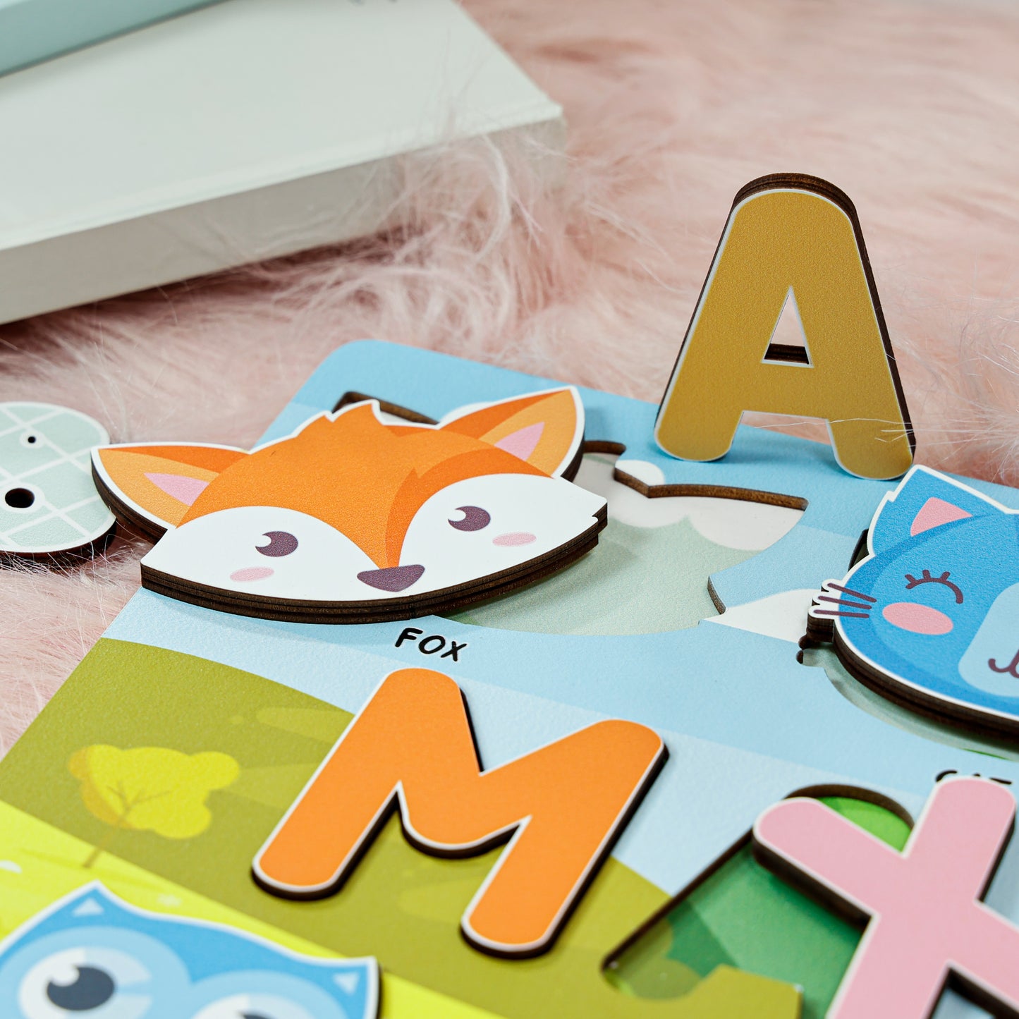 Personalized Baby Woodland Animal's World Wooden Name Puzzle