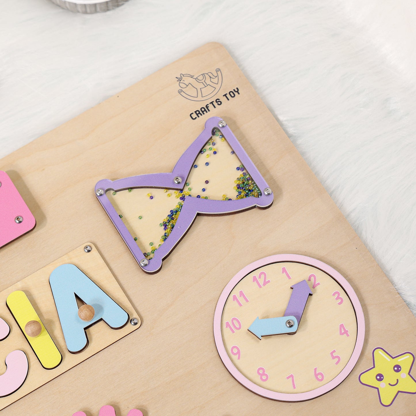 Personalized Baby Girl Unicorn Busy Board