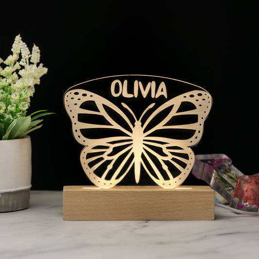 Custom Baby’s Butterfly Name Night Light