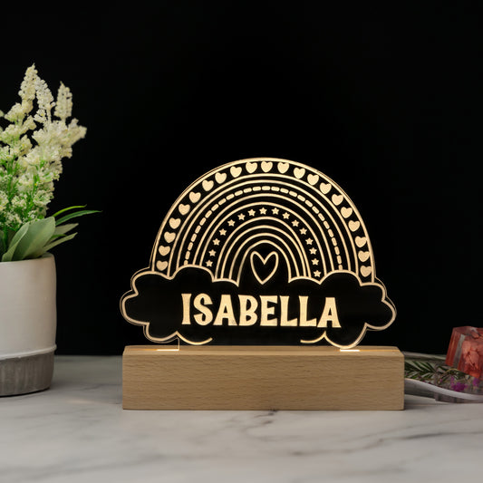 Personalized Baby Name Color Rainbow Night Light