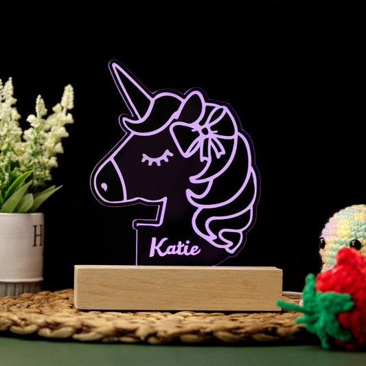 Custom Baby’s Unicorn Name Night Light