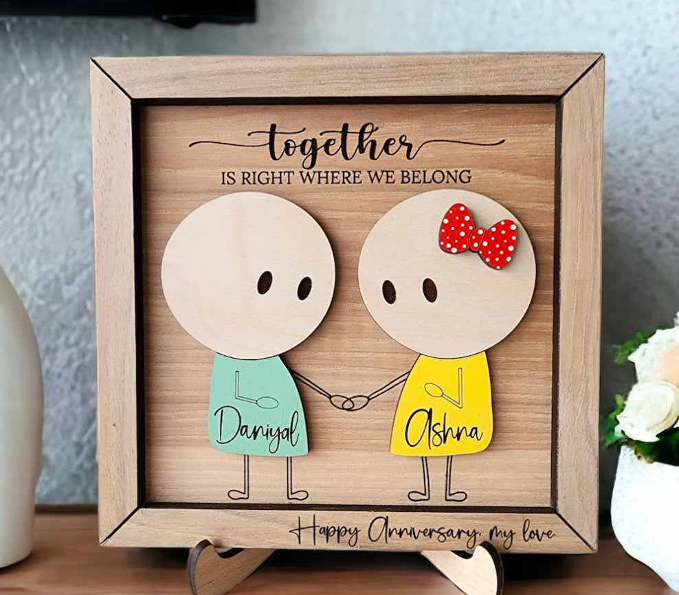 Personalized Couple Wooden Name Sign