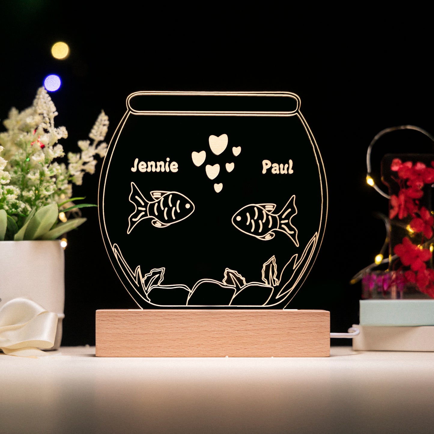 Custom Couple Name Night Light