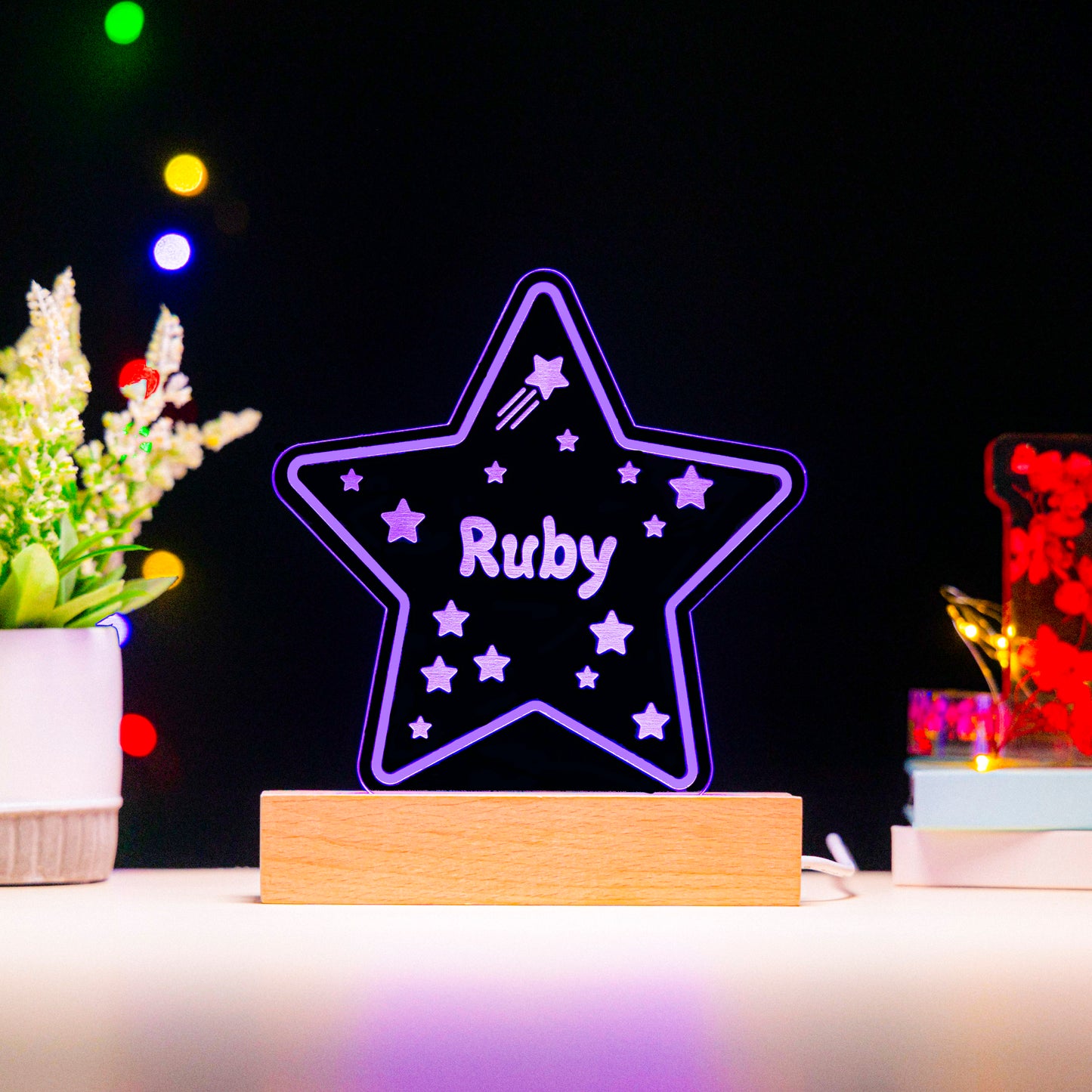 Custom Baby’s Star Name Night Light