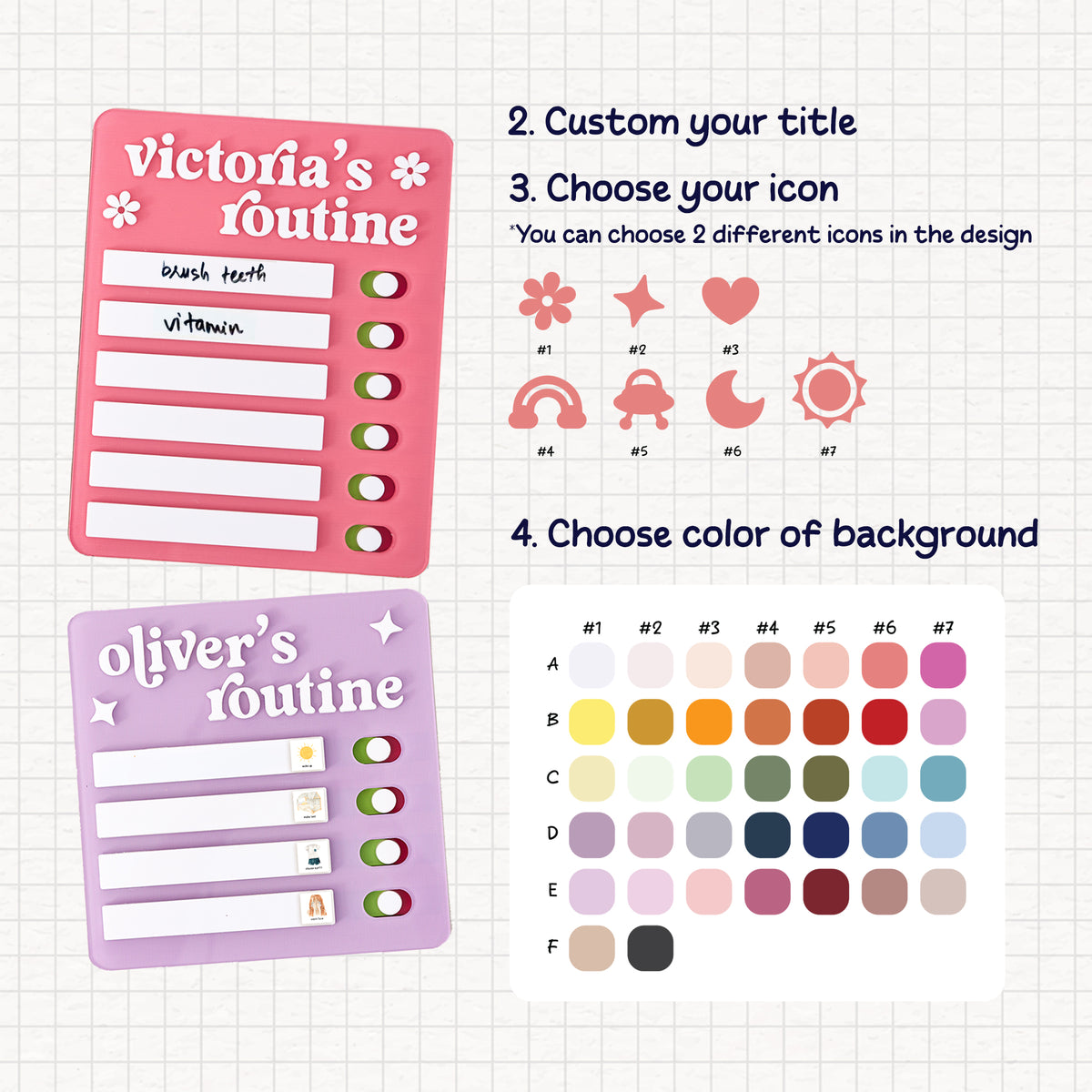 Send Routine Chart Personalized Sliding Routine Chart – Craftstoy
