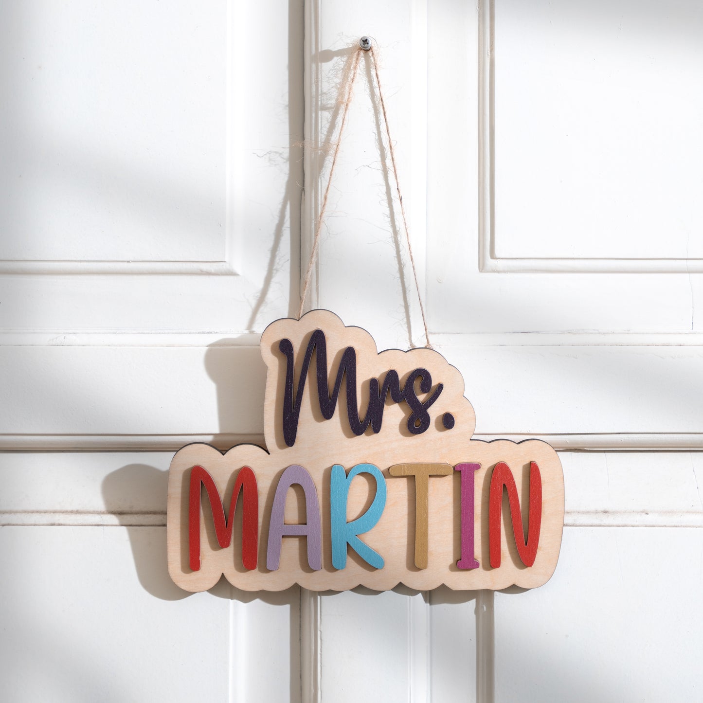 Personalized Floral Teacher Name Sign