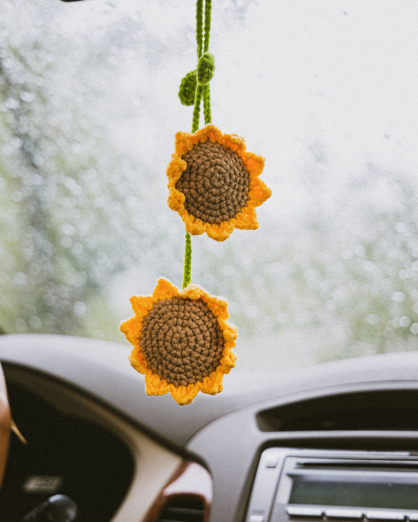 Sunflowers Crochet Car Plant