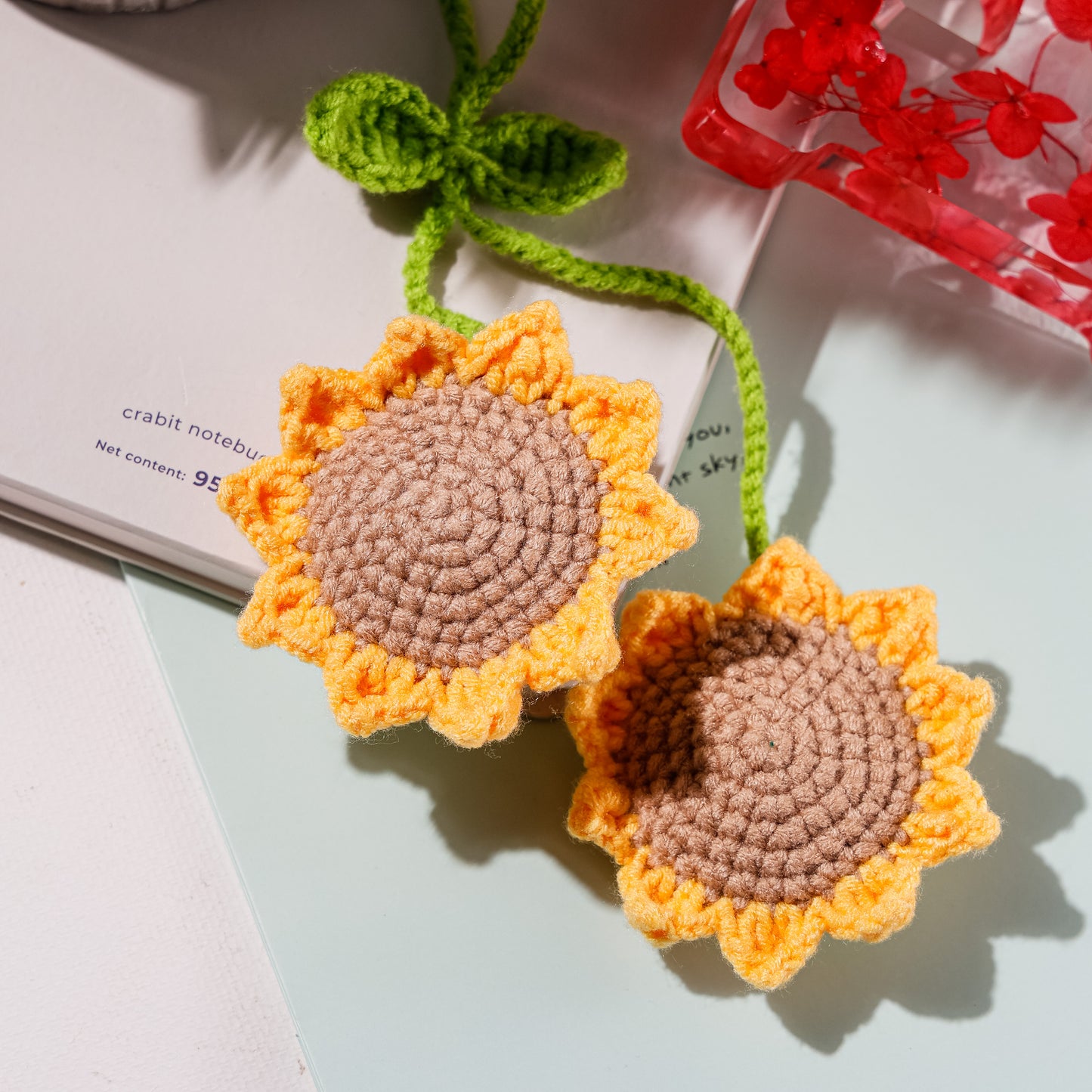 Sunflowers Crochet Car Plant