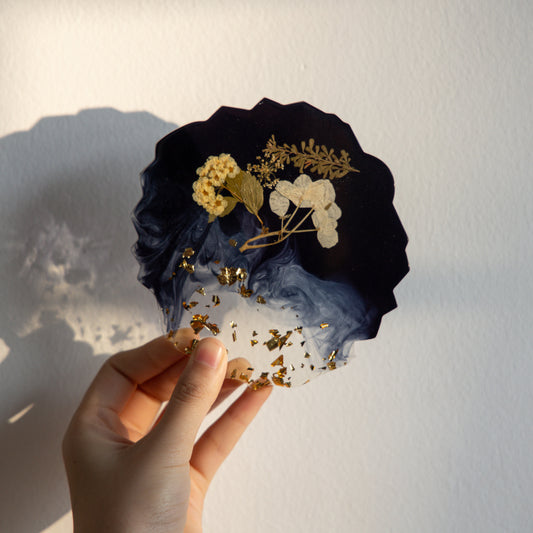 Pressed Natural Flowers Resin Coaster