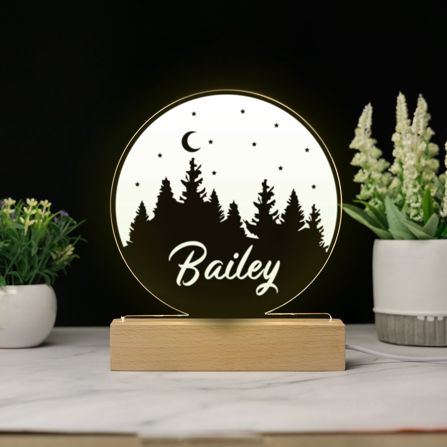 Custom Baby’s Mountain Name Night Light