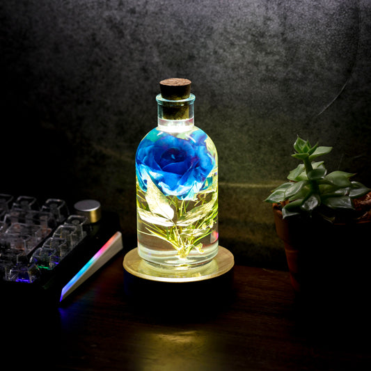 Blue Rose Epoxy Lamp